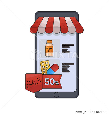 illustration of pharmacy online shop illustration of pharmacy online shop 137487182