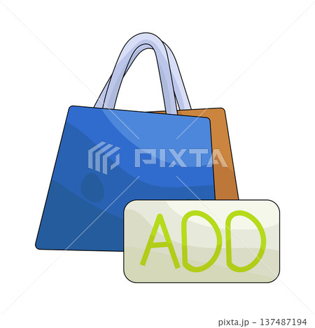 illustration of add to bag 137487194