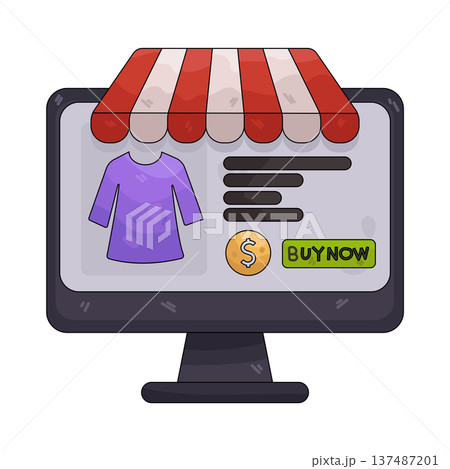 illustration of clothing online shop 137487201