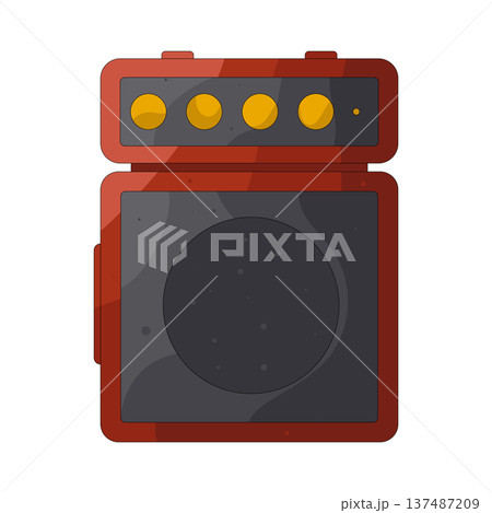 illustration of electric guitar amplifier illustration of electric guitar amplifier 137487209