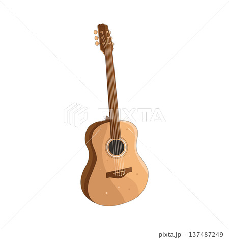 illustration of acoustic guitar illustration of acoustic guitar 137487249