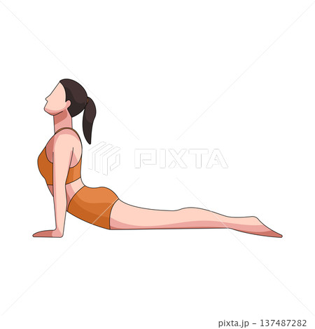 illustration of Cobra pose illustration of Cobra pose 137487282