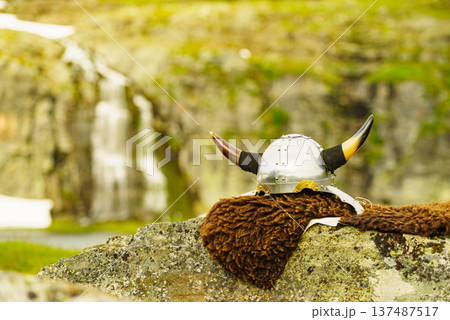 Viking accessory on nature, Norway 137487517