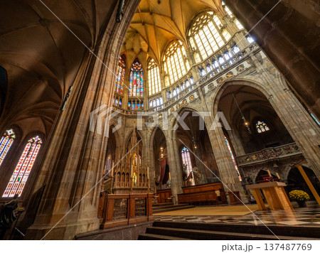 St. Vitus Cathedral in Prague Castle, Czech Republic, a historic Gothic landmark. 137487769