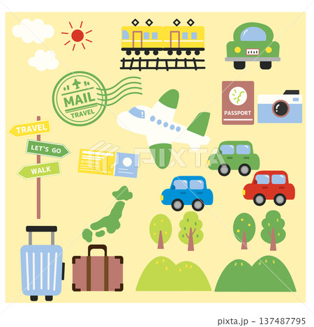 トラベル旅行のアイコン素材セット 137487795