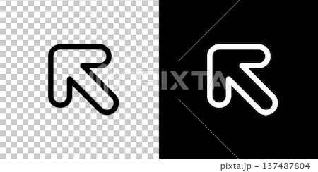 Diagonal upper left arrow icon (vector) 137487804