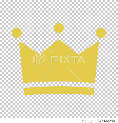 Simple crown icon yellow gold 137488248