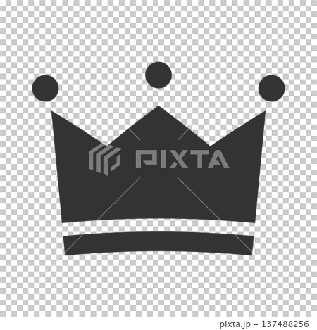 Simple crown icon, black, monochrome 137488256
