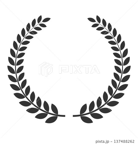 月桂樹のフレーム 黒 モノクロ 月桂樹のフレーム 黒 モノクロ 137488262