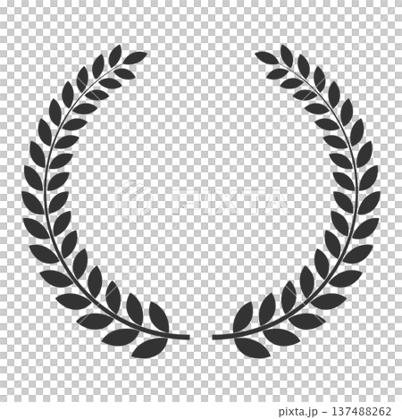 月桂樹のフレーム 黒 モノクロ 月桂樹のフレーム 黒 モノクロ 137488262