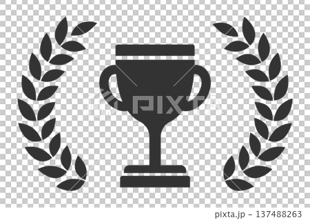 Trophy and laurel black monochrome 137488263