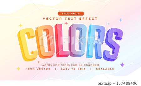 3d style colors editable text font effect 3d style colors editable text font effect 137488400
