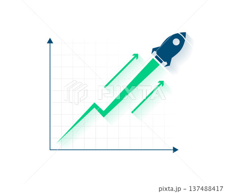 rocket growth arrow graph background for corporate vision rocket growth arrow graph background for corporate vision 137488417