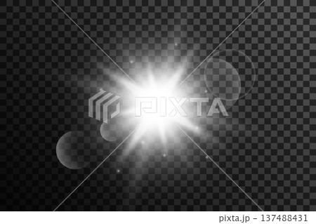 shining white transparent lens glare with explosion effect 137488431