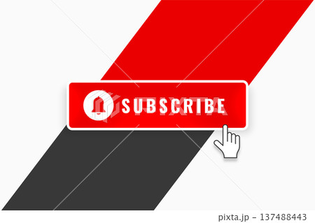 social media subscribe bell icon with hand cursor design 137488443