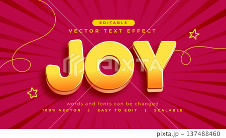 text effect style joy editable font designのイラスト素材 [137488460] - PIXTA
