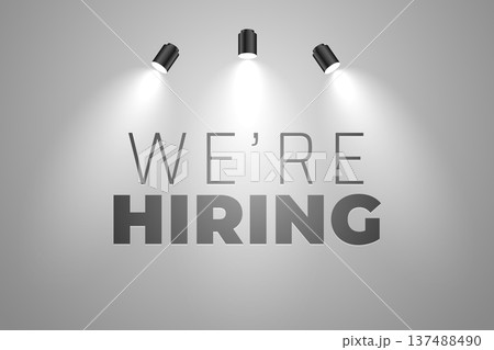 we're hiring job recruitment poster with spot light effect we're hiring job recruitment poster with spot light effect 137488490