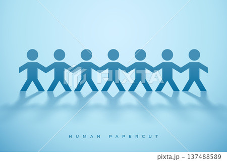 creative human unity chain social concept in papercut style creative human unity chain social concept in papercut style 137488589