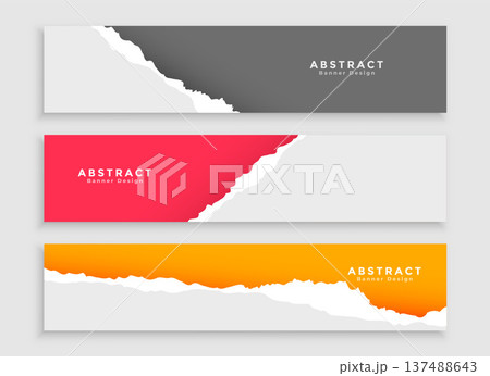 eye catching modern web business slider layout in paper torn style eye catching modern web business slider layout in paper torn style 137488643