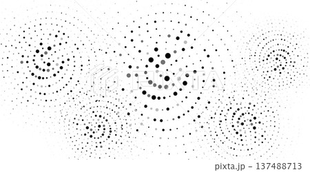 halftone style circular dotted shape banner design 137488713
