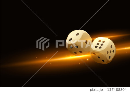 3d dice game rolling cubes with light streak effect 137488804