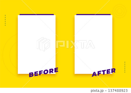 before and after preview yellow background with copy space 137488923