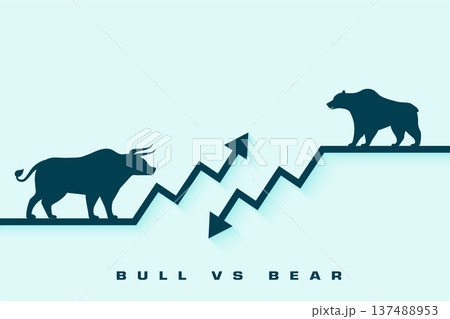 bull growth vs bear decline stock trade concept background 137488953