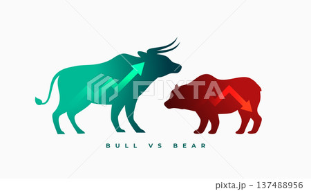 bull vs bear stock market sentiment concept background 137488956
