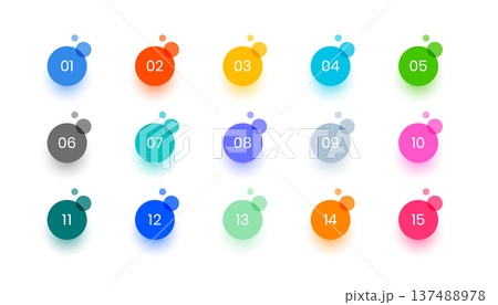colorful bullet points info key element in collection colorful bullet points info key element in collection 137488978