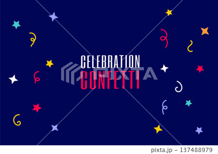 colorful confetti celebration banner in doodle style colorful confetti celebration banner in doodle style 137488979