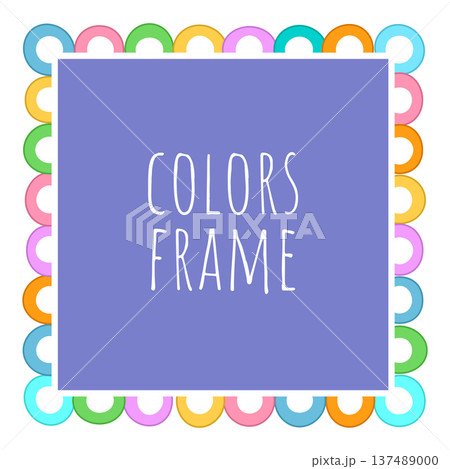 decorative kids frame with colorful curvy border line 137489000