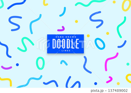 decorative and trendy colorful doodle line pattern wallpaper for birthday party 137489002