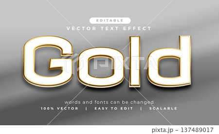 editable white gold text effect lettering template 137489017