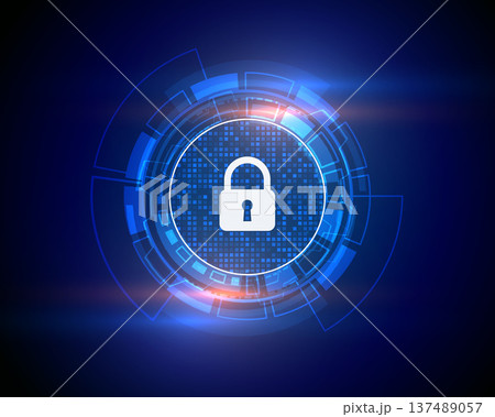 futuristic digital security lock techno hud background for data protection futuristic digital security lock techno hud background for data protection 137489057