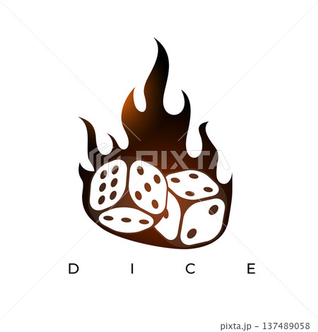 gambling dice game cube with fiery flame design gambling dice game cube with fiery flame design 137489058