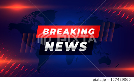 global breaking news banner with world map global breaking news banner with world map 137489060
