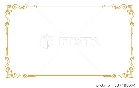 golden ornament border design with vintage and antique look golden ornament border design with vintage and antique look 137489074