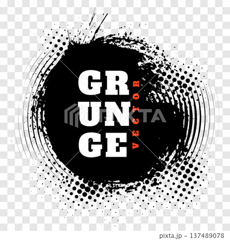 grungy black splatter texture backdrop with halftone effect 137489078