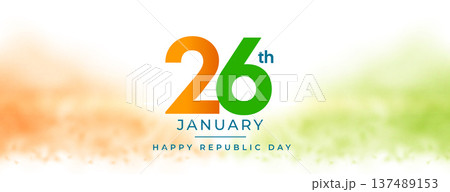 modern indian republic day 26th january celebration banner with tricolor fog effect 137489153