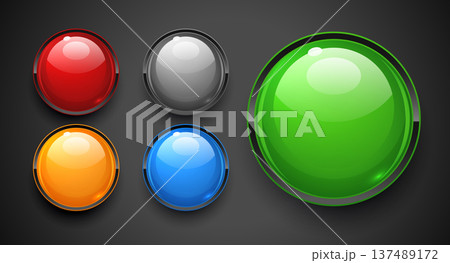 pack of glossy circular buttons for web interface design pack of glossy circular buttons for web interface design 137489172