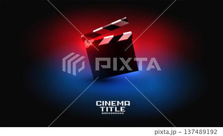 realistic clapper board design on black background realistic clapper board design on black background 137489192