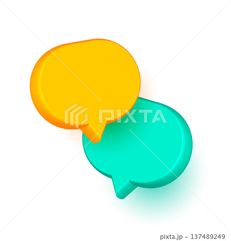 trendy 3d chat bubble symbol template for speech and dialog trendy 3d chat bubble symbol template for speech and dialog 137489249