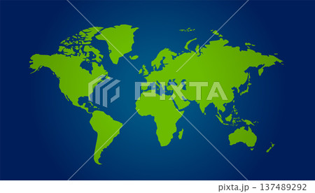 worldwide green global map on blue background 137489292