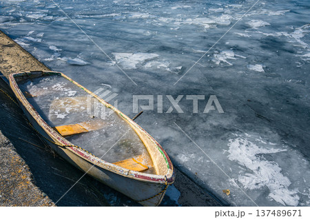 凍てついた湖畔【諏訪湖】 137489671