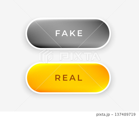 3d style fake or real certify buttons on white background 3d style fake or real certify buttons on white background 137489719