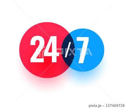 24 hours and 7 days open service concept background 24 hours and 7 days open service concept background 137489726