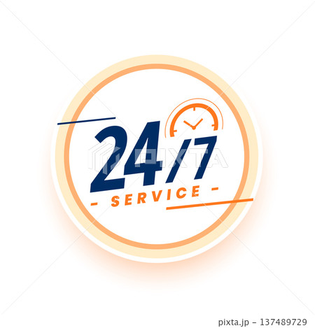 24/7 hrs everyday open center assistant background with clock sign 24/7 hrs everyday open center assistant background with clock sign 137489729