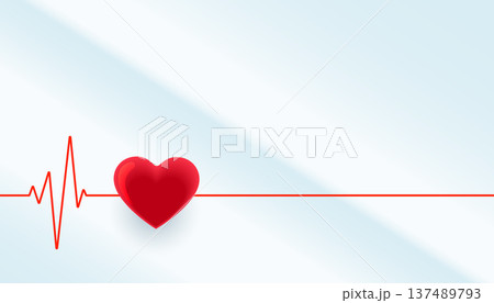 cardio ecg pulse line medic background with heart design 137489793