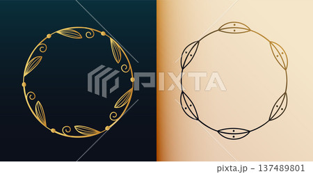 collection of artistic floral border frame banner in line style collection of artistic floral border frame banner in line style 137489801