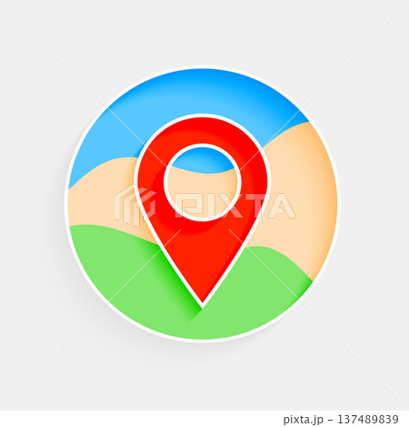 creative location pointer tag icon for road map 137489839